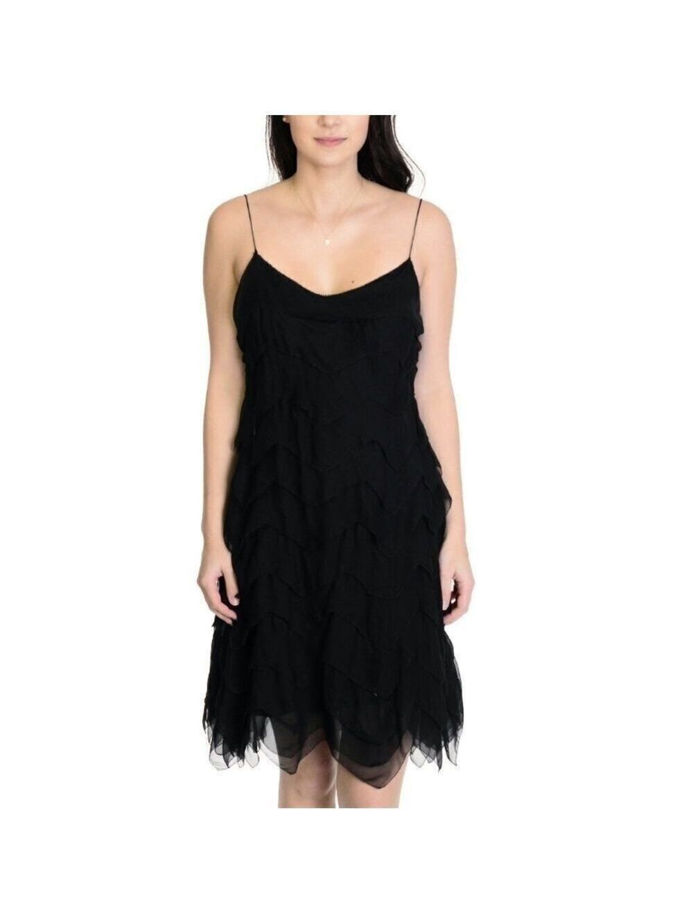 Ralph Lauren Silk Tiered Ruffle Hanki Hem Dress